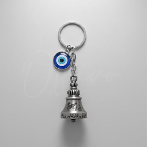 Image of OTTAVO Guardian Bell Keychain, Oxidized Copper, Tibetan Style, 5 cm Height, Good Luck Charm