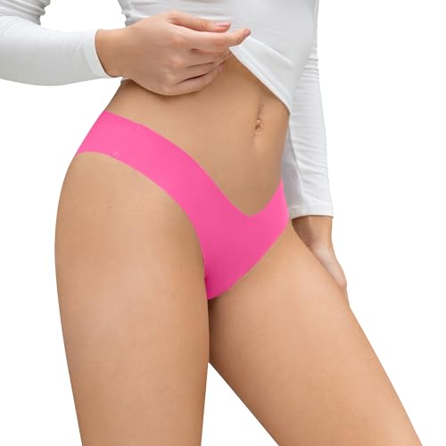 Image of DEANGELMON Women Seamless Bikini Cheeky Underwear Invisible No Show Panties V-Waist Hipster Ladies Soft Stretch Multi Pack