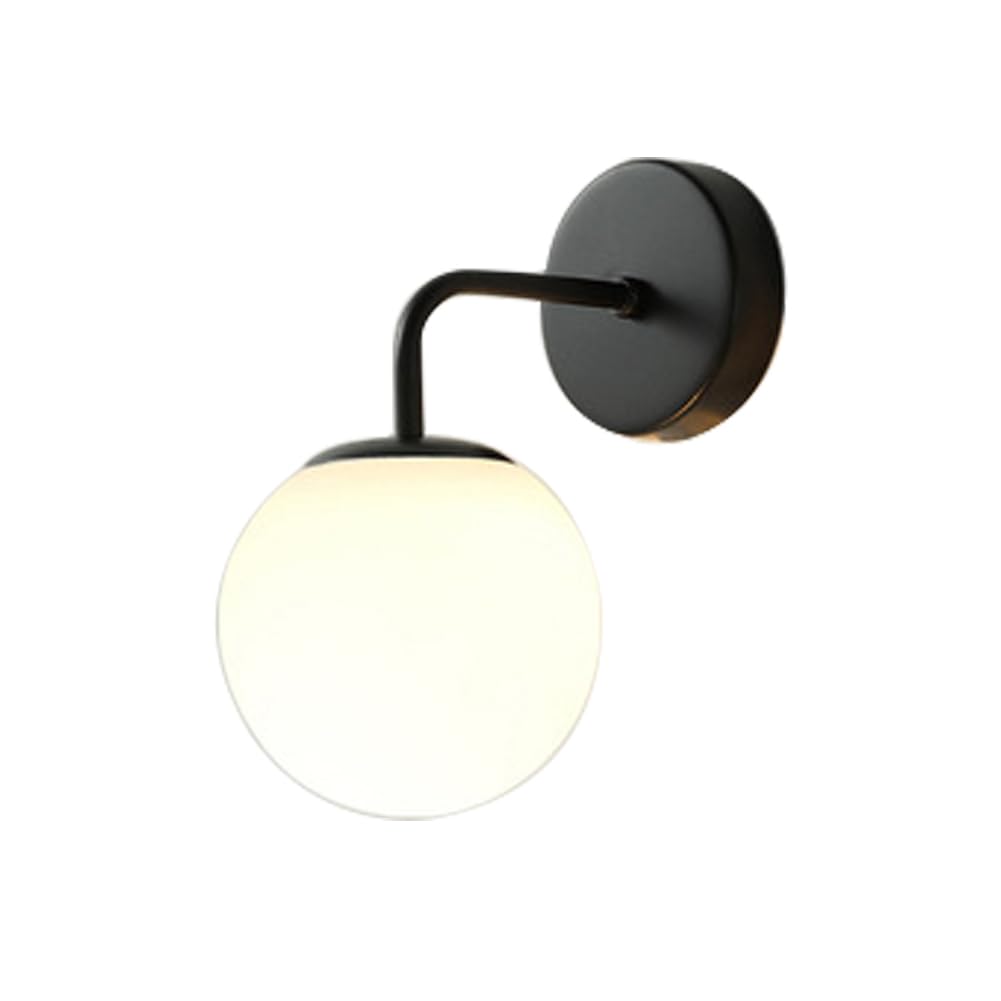 HUAYUSEDF Nordic Modern Wall Sconce Indoor Brass Finish Lights with Glass lampshade Study Room Lamp E14 Living Bedroom Light Lighting Fixtures (Gold 2)(Black 2)