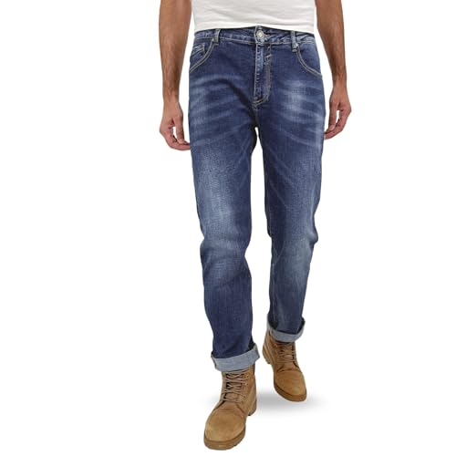 TONY BACKER - Jeans Uomo Regular Fit Elasticizzati, Pantaloni Denim