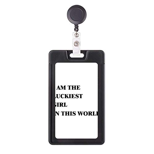 Porte-badge rétractable I Am The Luckiest Girl motif inspirant