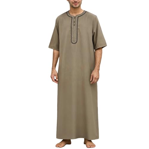 Caftan homme musulman thobe imprimé élégant en grande taille