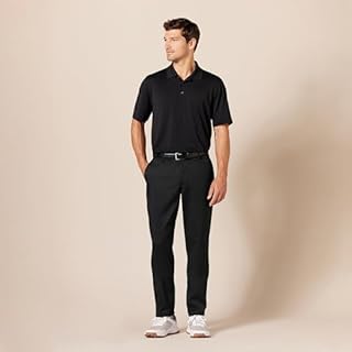 Amazon Essentials Men's Athletic-fit Stretch Golf Trousers (Available in Big and Tall), Black, 48W / 28L