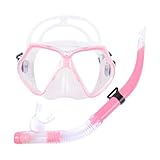 Maske und Schnorchel, Set für Erwachsene, Schwimmbrille für Erwachsene, gehärtetes, Anti-Fog und Anti-Fog und Panoramablick zum Schwimmen