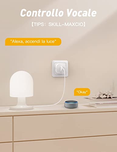 Maxcio Presa Intelligente WiFi, Smart Presa Italiana 16A Compatibile con Alexa e Google Home, Controllata da Maxcio APP, Alexa Presa con Funzione di Energia Monitor, Conto alla Rovescia (2 Packs) - Image 4