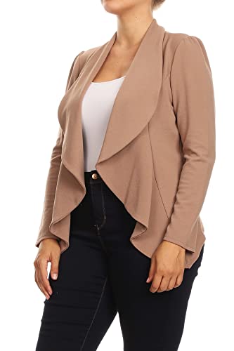 Women's Plus Size 3/4 Sleeve Casual Office Work Open Front Blazer Jacket Made in USA3