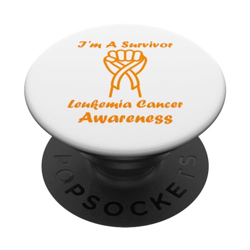 Simple quote i'm a survivor Leukemia Cancer Awareness PopSockets PopGrip Interchangeable