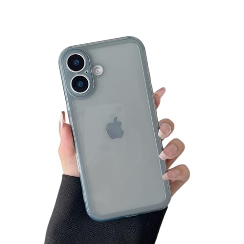 ZTOFERA Case for iPhone 16 6.1 inch,Clear Soft Silicone Bumper Protective Retro Color Transparent Shockproof Phone Case - Blue