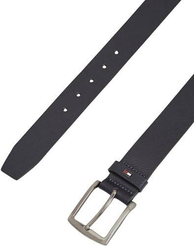 Tommy Hilfiger Herren Gürtel Denton Pebble 4,0 cm Dornschließe, Blau (Space Blue), 90 cm – Ansicht 3