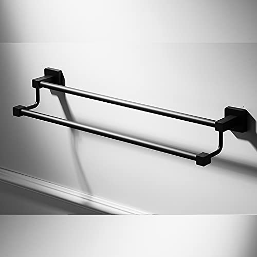 Porte-serviettes double pour optimiser le séchage des serviettes humides noir 40cm