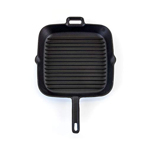 Megachef Enamel Cast Iron Pan With Matching Grill Press, 11 Inch, Blue #TOP3