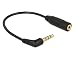 Produktbild Delock Audiokabel, 3,5 mm / 2,5 mm, 0,175 m, 3,5 mm / 2,5 mm, Schwarz