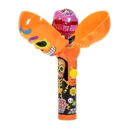 Flix Halloween Candy Day of the Dead Skull Pop-Ups Lollipop Packs - 12 Count Display Box