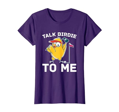 Funny Golf Golfer - Talk Birdie to Me T-Shirt, Women, Purple, X-Large