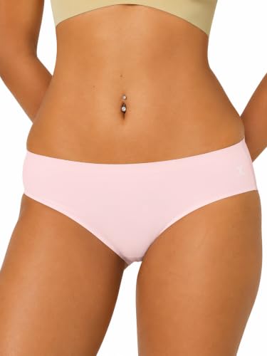 Image of Krvvy Low Waist Mid Coverage Seamless Bikini Panty for Women | Ultrasoft Underwear with 100% Cotton Gusset & Ventilation Holes