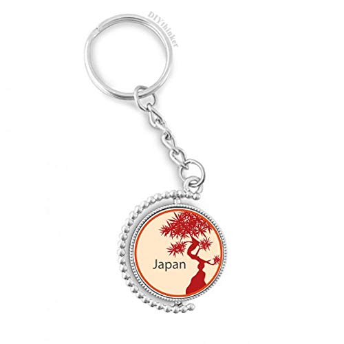 Árbol rojo de Japón en llavero rotativo Pilgrim para tus llaves