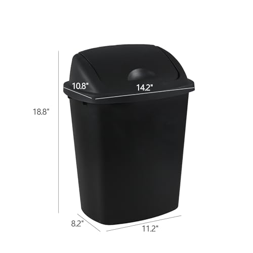 Caneca de basura negra de plástico 7 galones pack 4 miniatura 4