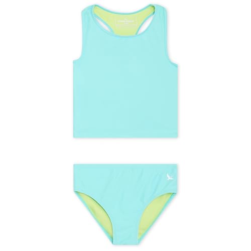 Image of Eddie Bauer Girls' UPF 50+ Swim Bikini Bottom and Racerback Tankini Set