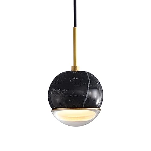 Lámpara colgante nórdica de mármol verde para iluminar tu mesa de comedor