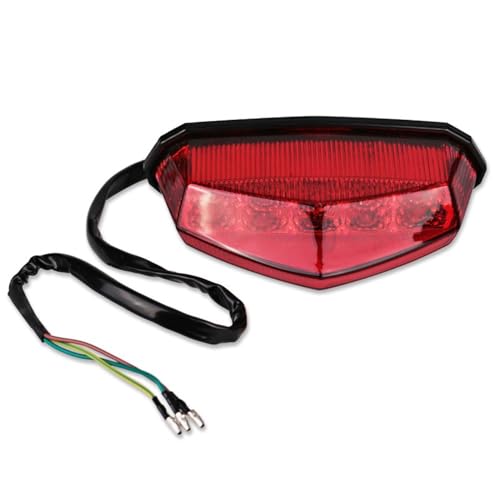 Luz de freno trasera para motocicleta 12V con señalización triangular y soporte de matrícula 1