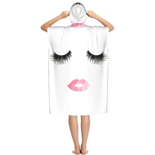 Poncho microfibre imprimé cils : fini la serviette trempée qui pèse lourd