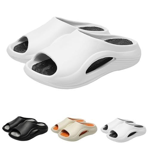 Zapatillas de estar por casa para hombre y mujer, antideslizantes, zapatillas de baño, zapatillas de baño, zapatillas de jardín, ergonómicas, de secado rápido, sandalias de playa, Blanco, 42