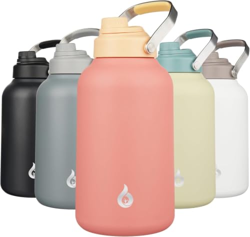 Image of BJPKPK 1 Gallon Water Bottle Insulated, Dishwasher Safe 128oz Large Water Jug with Metal Handle & BPA Free Spout Lid, Stainless Steel Metal Jug for Gym, Sports & Hiking, Pink(Pack of 9)
