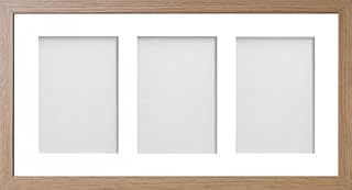 Allington Range 20x10-inch Black Picture Photo Frame with White 3-Aperture Mount for Image Size 7x5-inch (Portrait)