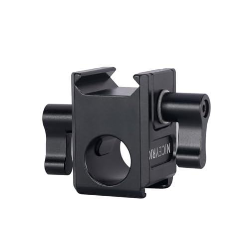NICEYRIG Multi-Functional NATO Clamp to 15mm Rod Clamp, Cold Shoe Mount, Quick Release NATO Rail Lock for 15mm Rod Rail Extension EVF Mount Follow Focus Microphone LED Light