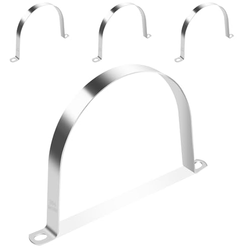 YFLeomry Lot de 4 colliers de serrage Ø 150 mm en acier inoxydable pour fixation, support universel en métal, collier de fixation pour tuyaux d'eau, câbles, conduites