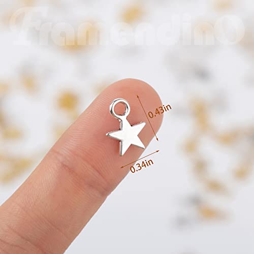Framendino, 200 Pieces Mini Star Charms Star Shape Charm Star Pendant For Diy Jewelry Making And Crafting #TOP6