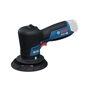 Bosch Professional 12V System Akku-Polierer GPX 12V-125 (inkl. Baretool mit montiertem 125 mm Klett-Stützteller, 125 mm Polier- und Scheuerschwamm)