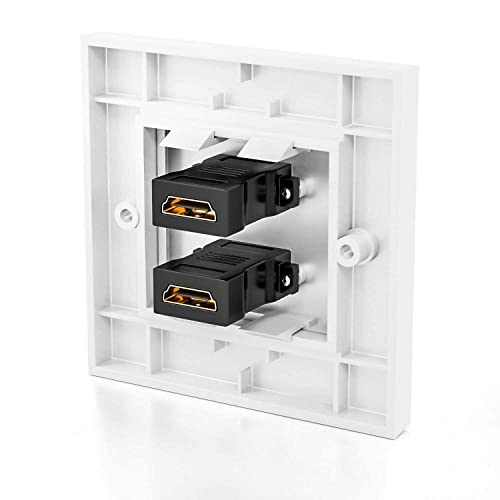 Image of Dual HDMI Multimedia Modular Wall Socket Face Plate Socket Plug Jack Cable or Adapter for Home /Office. (Dual HDMI)