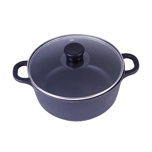Hoement Olla de Aluminio de 18 Cm Elegante Olla para Sopa con Asas para Cocinar en Casa o en El Ámbito Comercial