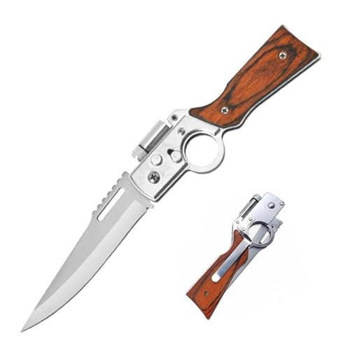 LFXLKVI Cuchillo Ak47 EDC Herramienta Multifunción Plegable Portátil Cuchillo para Acampar al Aire Libre Cuchillo de Supervivencia con Luz Adecuado para La Vida Senderismo Camping