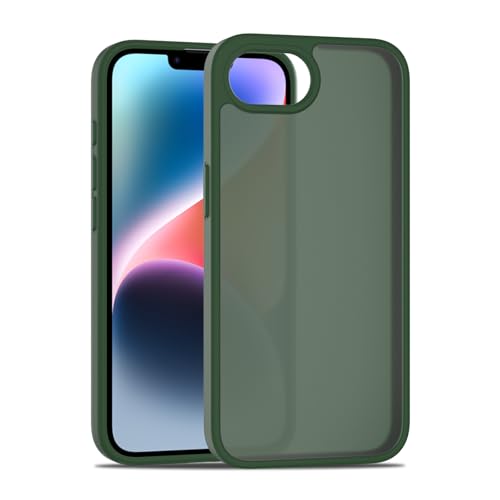 Image of TENOC Phone Case Compatible with iPhone SE (2nd 2020 and 3rd 2022 Generation) & iPhone 7 & iPhone 8, Forest Green Case Translucent Protective Bumper Matte Hard Back Cover for 4.7 Inch