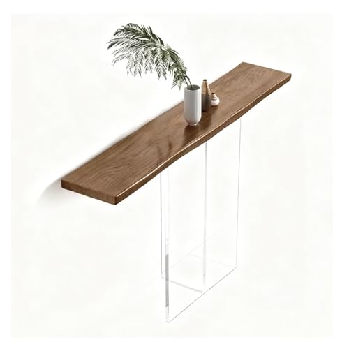 Mesa de entrada estrecha con patas transparentes que amplía pasillos oscuros 2