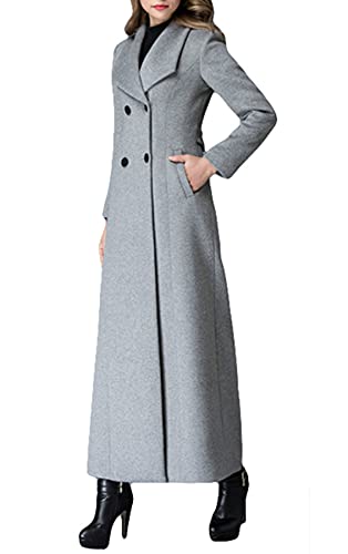 Amazon.com: PENER Women's Double-breasted coat cashmere coat Long