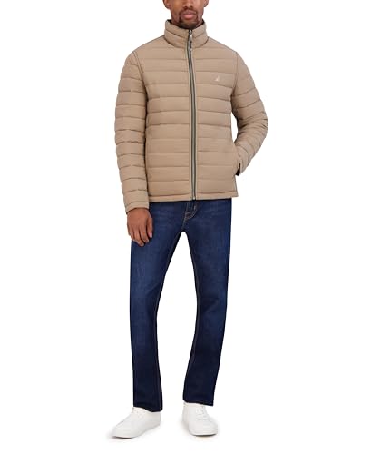 Image of Nautica Men's Reversible Quilted Puffer Jacket -Midweight Mechanical Stretch Winter Coat