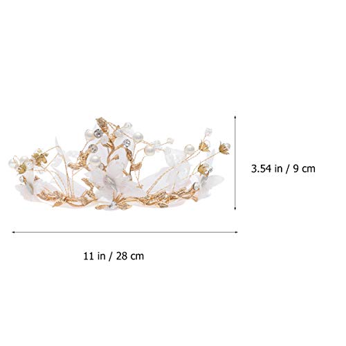 Lurrose corona nuziale sposa piuma strass perla