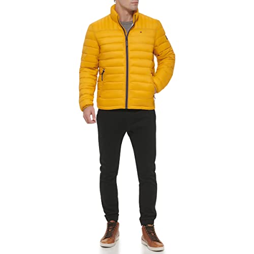Image of Tommy Hilfiger Mens Embroidered Logo Puffer Jacket