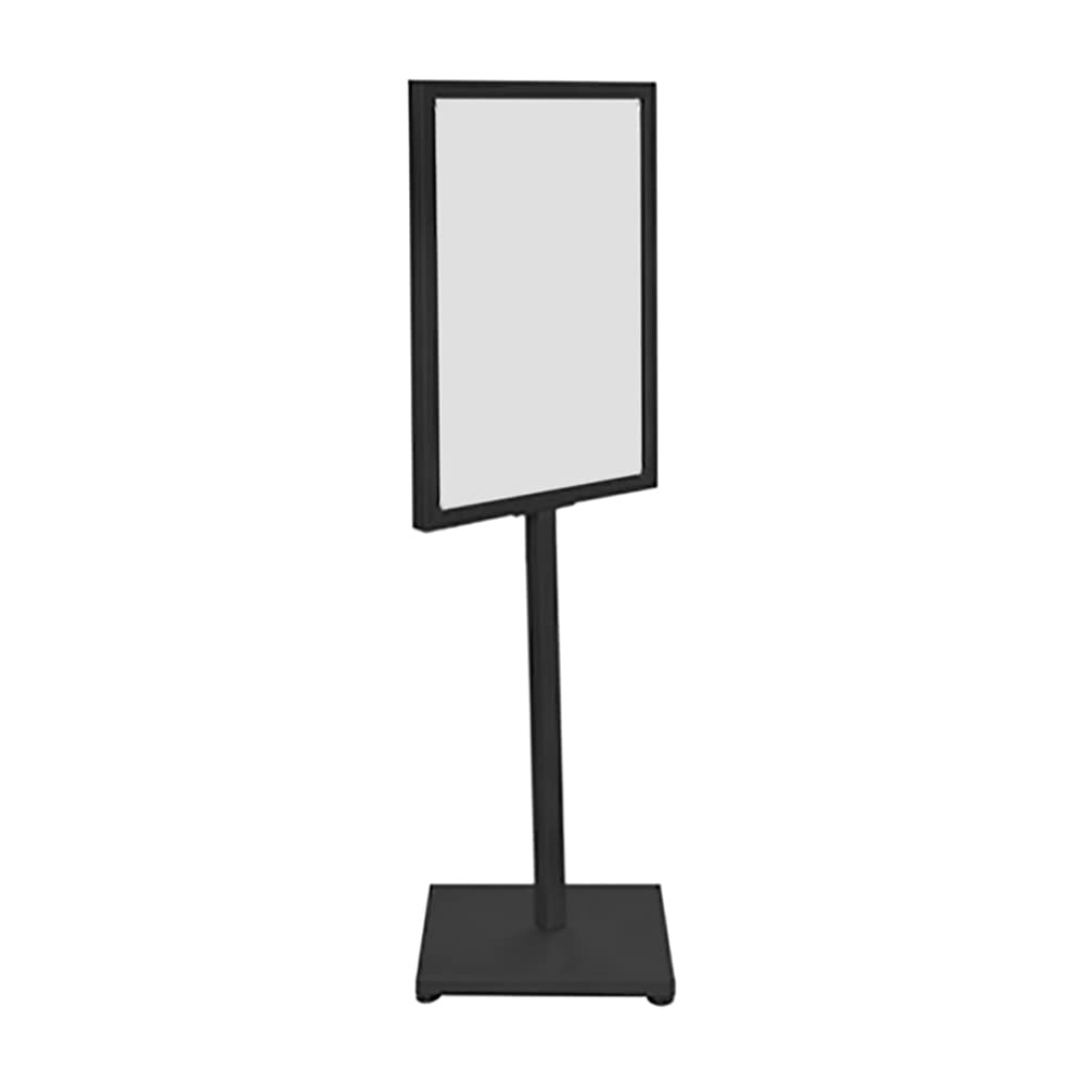 Soporte para información, altura ajustable, soporte para carteles, marco negro, soporte de doble cara, soporte de suelo, cartel de clientes, cartel con pie, rectangular, 64 x 89 cm