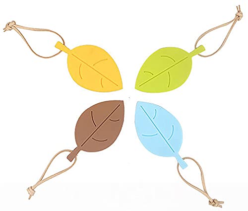 Silicone Leaves Door Stopper Pack-Of-4 Silicone Rubber Stoppers Colorful Door Stopper Wedge Wall Protector Cute Door Stoppers With Holding String Silicone Window/Door Stops For Home And Office #TOP5