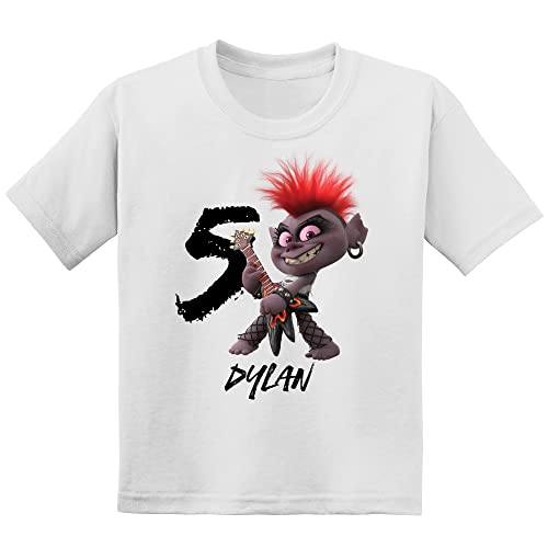 Personalized Queen Troll Birthday Shirt | Personalized With Name and Age | Handmade Decorated Shirt | Unisex White T-Shirt