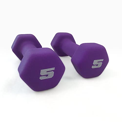 Cap Barbell Neoprene Dumbbell Weights, 5 Lb Pair, Violet #TOP1