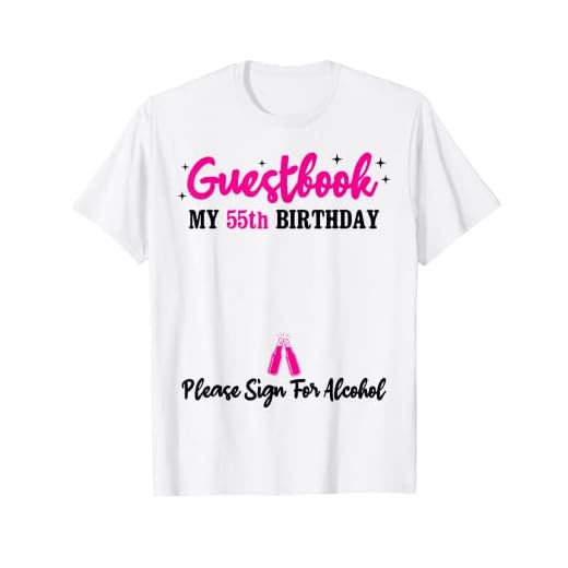 Libro de Visitas 55 Cumpleaños Hombre Mujer 55 Años 55 Cumpleaños Camiseta