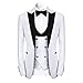 YFFUSHI Men's 3 Piece Suit Slim Fit One Button Prom Suits Set Blazer Vest Trousers White