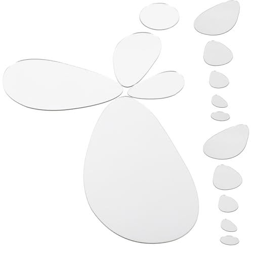 Operitacx 24 Piezas Pegatinas Adhesivas Ovaladas para Pared Decoración Hogar Vinilo Acrílico Fácil de Aplicar y Quitar Cubre Manchas y Arañazos Diseño Moderno y Natural