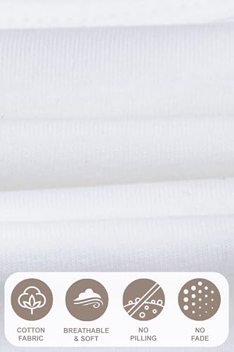 Lilax Meninas Regata Básica Cropped Sem Mangas Com Forro Duplo Para Meninas (Branca, 12)