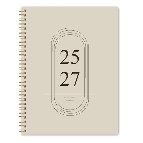 Monatsplaner 2025-2027, Juli 2025-Juni 2027, B5 (17,8 x 22,9 cm), 2-Jahres-Monatsplaner, 24-Monatskalender, einfacher Kalender, Planer, Notizbuch, weicher PVC-Einband, geeignet für Schulen & Büros